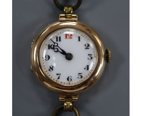 A lady's early 20th century 9ct gold manual wind wrist watch.