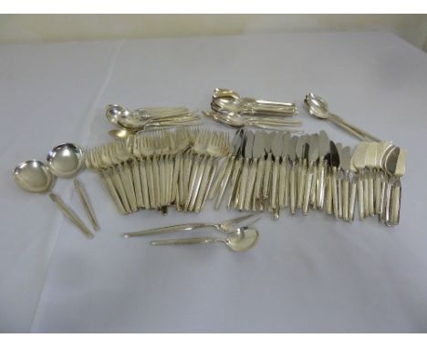 A quantity of silver plated flatware, eighteen place settings by Frigast of Denmark  (104)