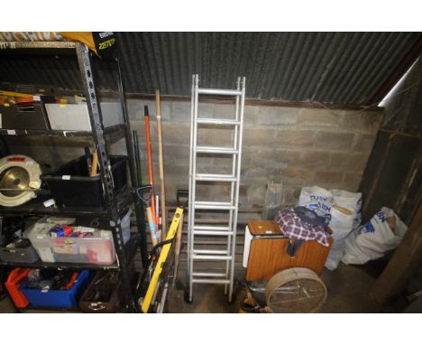 A two section aluminium ladder