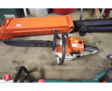 A petrol chainsaw