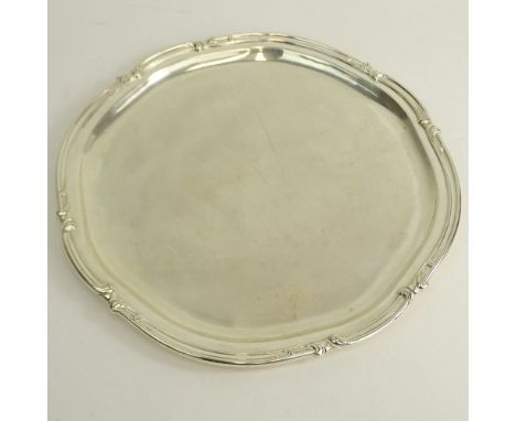 Vintage Sterling Silver Round Tray. Signed Sterling 925 Caracas. Light scratches or good condition. Measures 14-1/2" dia. Wei