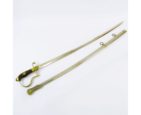 Masonic Sword with Scabbard. Scabbard marked with crescent moon and star. Blade marked H.-O 30.-8-1939. Good condition. Measu