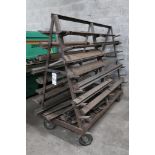 STEEL A-FRAME CART WITH CONTENTS OF PRESS BRAKE DIES
