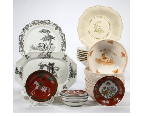 A Collection of two Mottahedeh plates along with eight Vietri Italian bowls, eight Portuguese ceramic bowls. five Export bowl