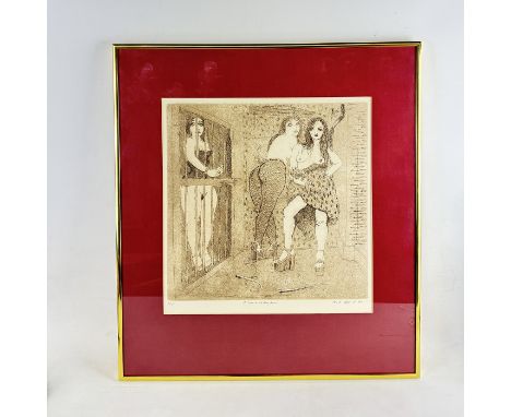 Framed Erotic Art Etching by Paul Ashton Delprat. 4/15. Dimensions (H x W x D): 51 x 46 x 2 cm. Condition: Excellent. Locatio