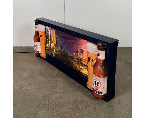 Miller 1996 Moving advertising light-up sign. Original, USA. Dimensions (H x W x D): 68 x 91 x 57 cm. Location: The Netherlan