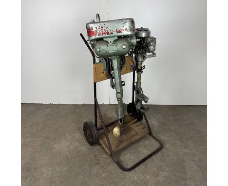 Set of 2 Vintage Outboard Motorboat Motors. Complete. Dimensions (H x W x D): 132 x 70 x 79 cm. Location: The Netherlands.
