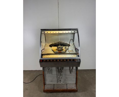 Rock-Ola 1448 Jukebox. Working condition untested due to the poor condition of the power cable. Dimensions (H x W x D): 141 x