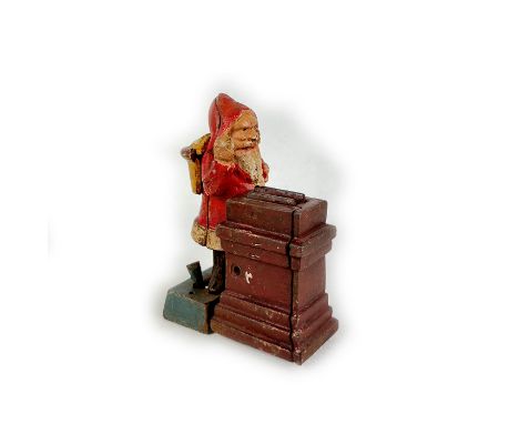 This is an Antique Punch and Judy Cast Iron Mechanical Bank, featuring a charming depiction of the classic puppet show charac