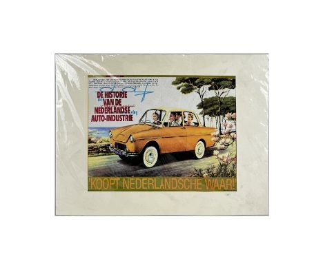 Dutch Poster of Vintage DAF Vehicle Advertisement. Like new condition in plastic packaging. Dimensions (H x W x D): 34 x 45 x