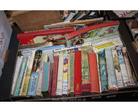 A box of vintage children's books and Annuals incl. Crystal Manual 1959, etc.