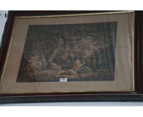 A large framed Morland Print, 'Travellers'.