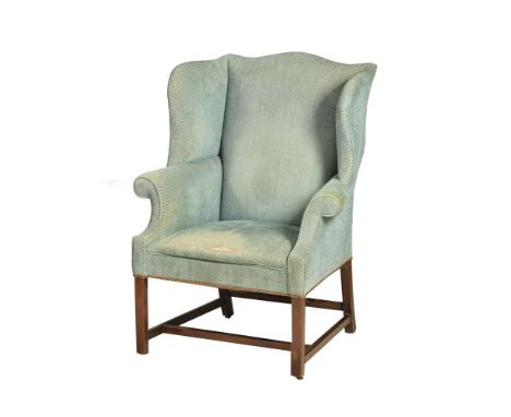 A MAHOGANY AND UPHOLSTERED WING ARMCHAIRCIRCA 1780 AND LATER115cm high, 87cm wide, 71cm deep overallCondition Report: Marks, 