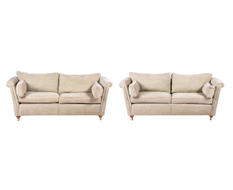 A PAIR OF UPHOLSTERED SOFASOF RECENT MANUFACTURE, IN THE MANNER OF GEORGE SMITHEach 91cm high, 205cm wide, 88cm deepCondition