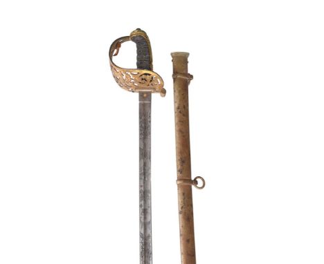 ROBT. MOLE & SONS BIRMINGHAM; A VICTORIAN 1856 PATTERN OFFICER'S SWORD AND SCABBARD FOR VOLUNTEER ENGINEERSSECOND HALF 19TH C