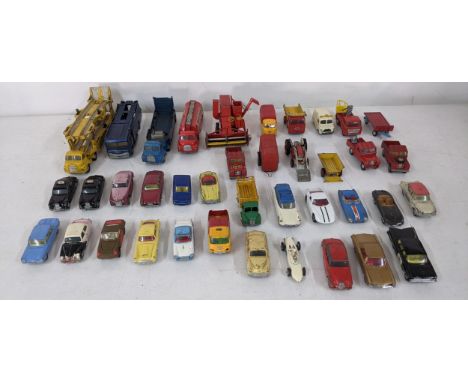 Assorted Dinky and Corgi models approximately 40 to include the Corgi Carrimore Car Transporter, a Corgi Ecurie Ecosse racing