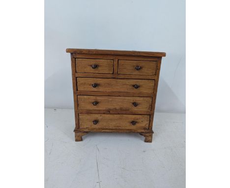 A 20th century pine tradesman chest of five drawer, on bracket feet, 24cm h x 22cm wA pair of Royal Crown Derby  1128 pattern