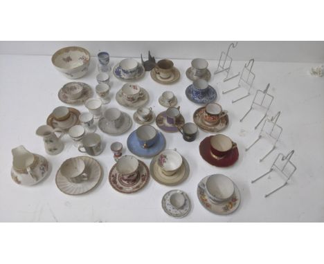 Collectable teaware to include a Tuscan ware cup and saucer, a Hammersley &  Co milk jug and bowl, a bell china Imari pattern