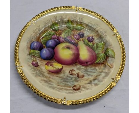An Aynsley cabinet plate, painted with various fruits, signed N BruntLocation:If there is no condition report shown, please r