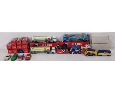 Assorted Corgi vehicles, mostly boxed to include a Transit Wrecker in BP livery, a Matra Rancho, a Volvo 760 saloon, an unbox