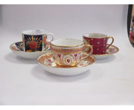 A collection of 19th century coffee cans, cups and saucers, including Spode, Coalport and Derby, from the collection of the l