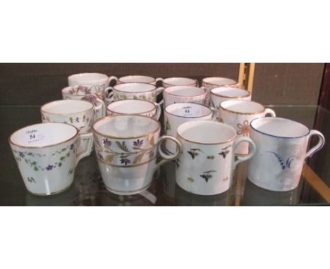 Sixteen Regency coffee cans with floral spray decoration, including Derby, Spode and others (16)  