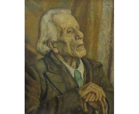 John George Mennie, ARMS (British, b.1911), Portrait of a Man, oil on board, 46 x 36cm - John Mennie was a Prisoner of War in