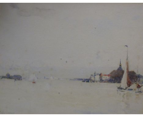 Moffat Peter Lindner (British, 1852-1949) - "A Light Day" - View of Sailboats, watercolour, signed lower left "Moffat Lindner