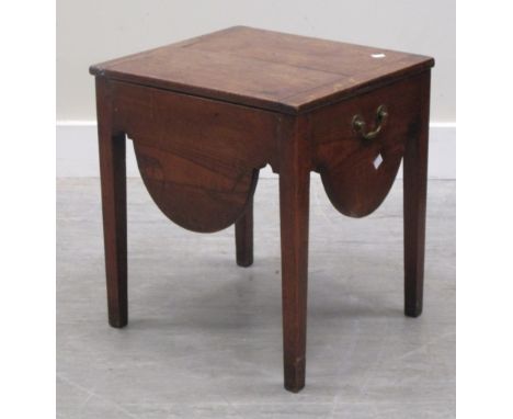 An 18th century oak commode stool, 46cm wide  
