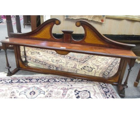 A Regency mahogany dressing table mirror and an Edwardian mahogany and inlaid Chiffonier shelf (2)  