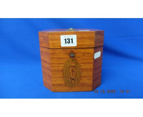 A 19th century Satinwood tea caddy