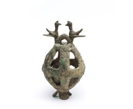 Nothern Persia, Amlash, a bronze open decorative ornament for a horse rein, ca. 11th - 10th century BC. shaped as an open flo