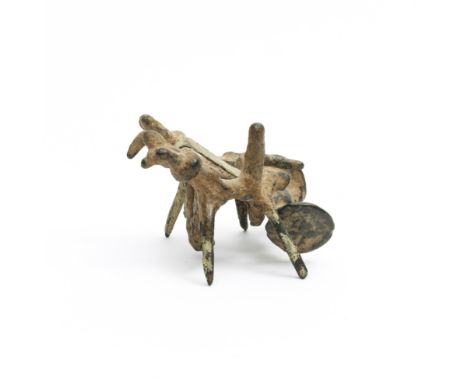 Western Iran, Luristan, bronze small sculpture of two horses with carriage, ca. 1000-600 BC; L. 4 cm. [1]