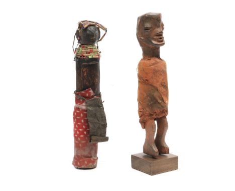 D. R. Congo, Teke, a power figure and Turkana a doll. h. 22,5 and 23 cm. [2]