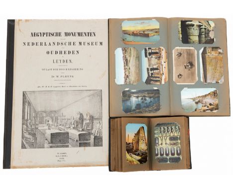 Egypt, two albums with Egyptian postcards Both albums with written text: “Souvenir à Son Excellence Madame La Baronne Emile d