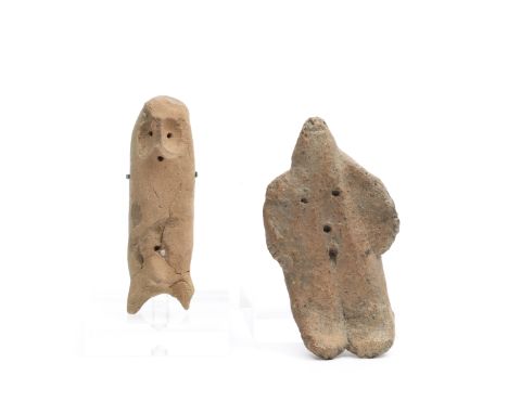 Syria, a rare terracotta Idol of a man, ca. 4th Mill BC and Italy, an antique terracotta Idol of zoomorph-anthropomorphic fig