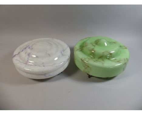 Two Opaque Glass Ceiling Light Shades, Each Approximately 31cm Diameter  