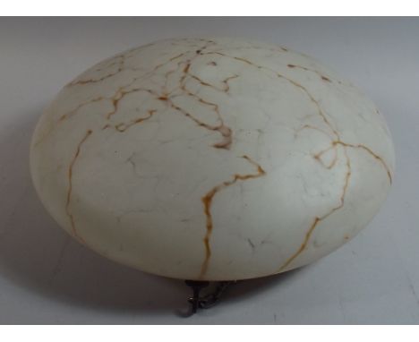 A Vintage Opaque Glass Ceiling Light Shade, 37cm Diameter 