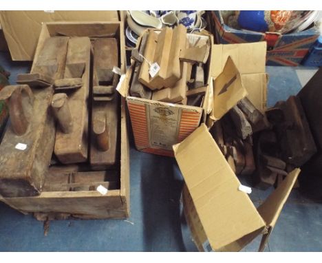 Three Boxes of Various Jack Planes, Moulding Planes and Tools, 