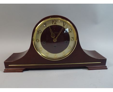 An Edwardian Mahogany Cased Westminster Chime Mantle Clock with German Movement, 41cm High 