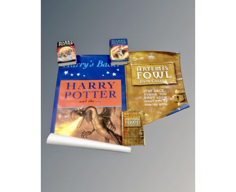 Two Harry Potter First Edition hard back books : The Deathly Hollows and The Half Blood Prince, together with a Harry Pottery