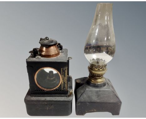 A lamp manufacturers and Railway supplies limited of London Railway lamp and further LMS railway lamp 