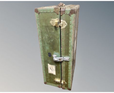 An early 20th century metal bound trunk 
