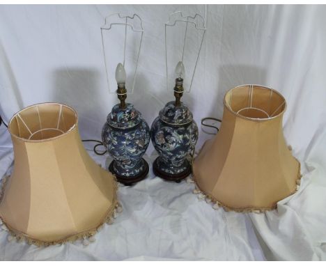 Two table lamps with shades 