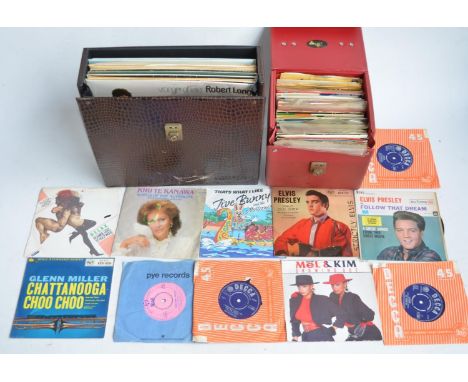 Collection of vintage records, LPs and singles to include Elvis Presley Follow That Dream, Jive Bunny, Frankie Goes To Hollyw