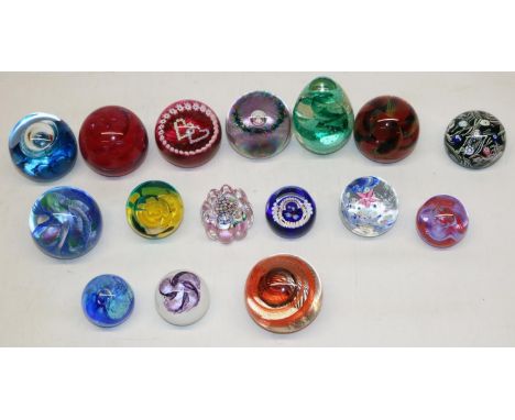 Nineteen Caithness glass paperweights, incl. Luckenbooth, Miniature Dragonfly, Sorcerer, Yellow Carnation, etc. 