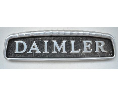 Vintage cast metal Daimler Fleetline hood badge, 38.7cm x 10.7cm 