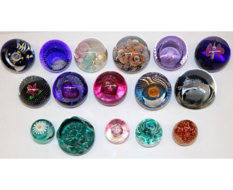 Sixteen Caithness glass paperweights, incl. Diana People's Princess commemorative edition, Eternity, Daybreak, etc. 