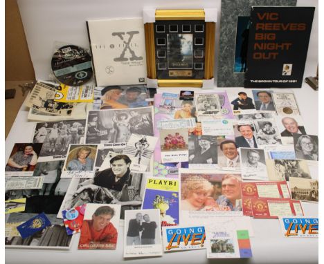 Collection of mainly TV related ephemera, ticket stubs and autographs incl. Carry On Doctor poster, Coronation Street actor a
