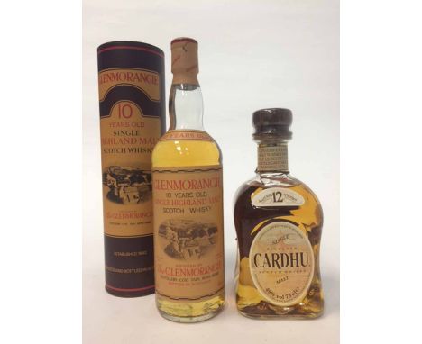 CARDHU 12 YEARS OLD
Highland Single Malt Scotch Whisky. 75cl, 40% volume. 
GLENMORANGIE 10 YEARS OLD
Highland Single Malt Sco